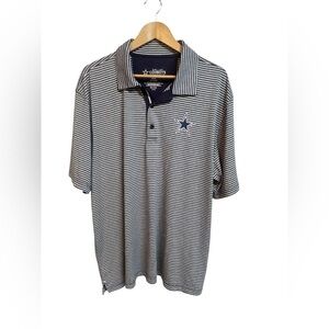 Dallas Cowboys Authentic Mens NFL Stripe Polo Shirt Size 2XL